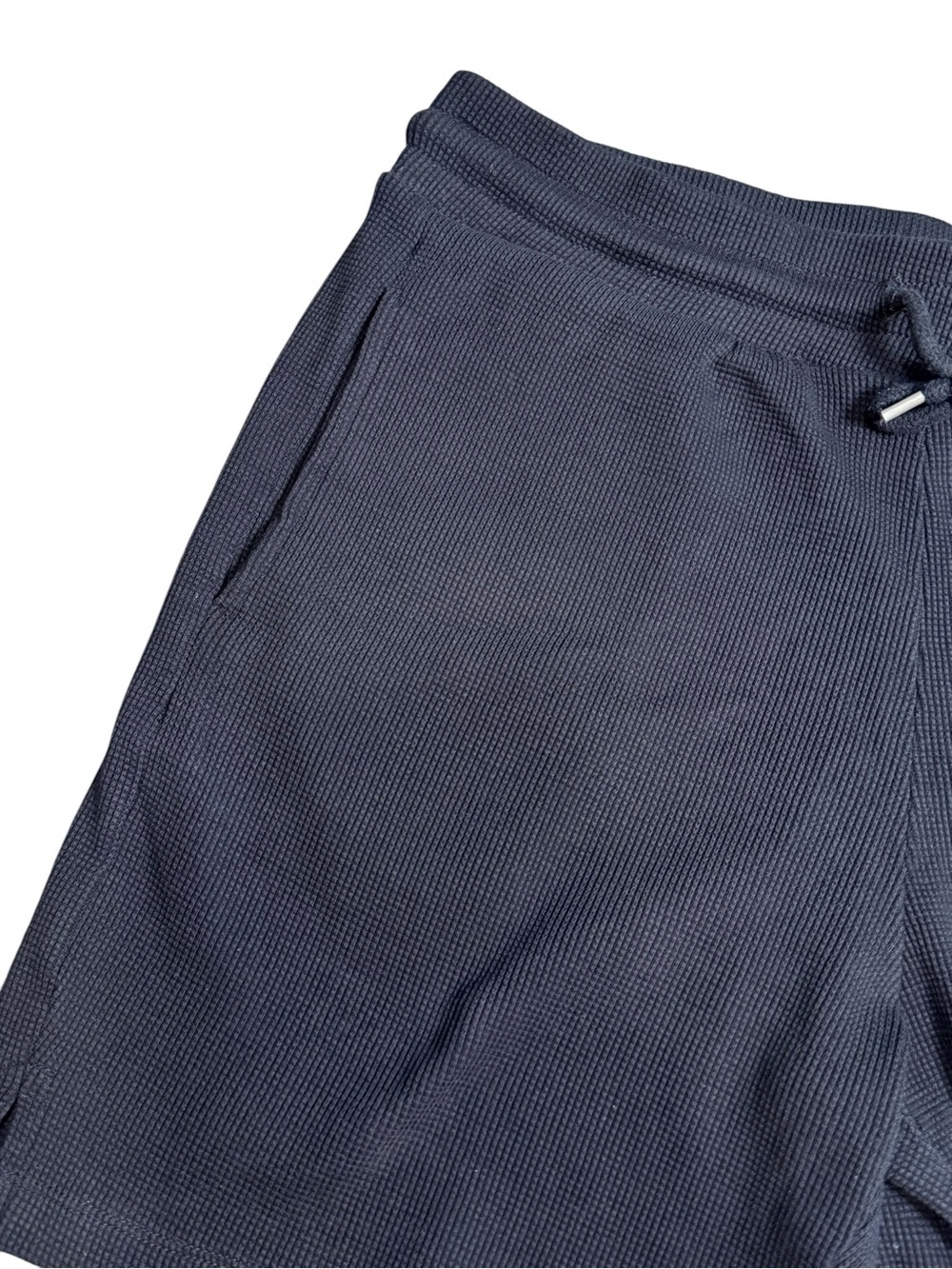 Forever 21 Black Waffle Knit Lounge Shorts XL Drawstring Pockets - Picture 5 of 9